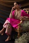 Buy_Svastih_Fuchsia Silk, Chanderi Embroidery, Pearls, Sequins, Yasmin Tunic And Pant Set _Online_at_Aza_Fashions
