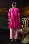 Shop_Svastih_Fuchsia Silk, Chanderi Embroidery, Pearls, Sequins, Yasmin Tunic And Pant Set _at_Aza_Fashions