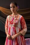 Buy Svastih Red Chanderi, Silk Applique, Parizad Tie Dye Floral Anarkali And Pant Set Online at Aza Fashions Buy_Svastih_Red Chanderi, Silk Applique, Parizad Tie Dye Floral Anarkali And Pant Set _Online_at_Aza_Fashions