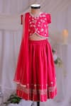 Buy_Lil Angels_Pink Silk Embroidery Lehenga Set _at_Aza_Fashions