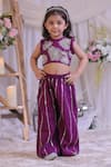 Buy Lil Angels Purple Silk Embroidery, Beads Cutdana Palazzo Set at Aza Fashions Buy_Lil Angels_Purple Silk Embroidery, Beads Cutdana Palazzo Set _at_Aza_Fashions