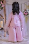 Shop Lil Angels Pink Silk Embroidery, Zari, Pearls Palazzo Set at Aza Fashions Shop_Lil Angels_Pink Silk Embroidery, Zari, Pearls Palazzo Set _at_Aza_Fashions