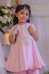 Lil Angels Pink Silk Sequins, Embroidery Kurta With Palazzo at Aza Fashions Lil Angels_Pink Silk Sequins, Embroidery Kurta With Palazzo _at_Aza_Fashions
