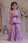 Buy Lil Angels Purple Silk Embroidery Tissue Kurta And Sharara Set at Aza Fashions Buy_Lil Angels_Purple Silk Embroidery Tissue Kurta And Sharara Set _at_Aza_Fashions