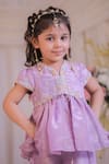Buy Lil Angels Purple Silk Embroidery Tissue Kurta And Sharara Set Online at Aza Fashions Buy_Lil Angels_Purple Silk Embroidery Tissue Kurta And Sharara Set _Online_at_Aza_Fashions
