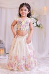 Buy_Lil Angels_Off White Organza, Silk Embroidery, Sequins Lehenga With Blouse _at_Aza_Fashions