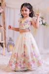 Shop_Lil Angels_Off White Organza, Silk Embroidery, Sequins Lehenga With Blouse _Online_at_Aza_Fashions