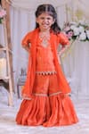 Buy Lil Angels Orange Silk, Net Embroidery, Gota Patti Kurta Set Online at Aza Fashions Buy_Lil Angels_Orange Silk, Net Embroidery, Gota Patti Kurta Set _Online_at_Aza_Fashions