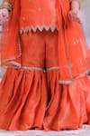 Buy Lil Angels Orange Silk, Net Embroidery, Gota Patti Kurta Set Buy_Lil Angels_Orange Silk, Net Embroidery, Gota Patti Kurta Set