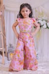 Buy Lil Angels Purple Muslin, Silk Embroidery, Mirrors Printed Top With Palazzo at Aza Fashions Buy_Lil Angels_Purple Muslin, Silk Embroidery, Mirrors Printed Top With Palazzo _at_Aza_Fashions