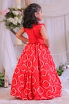 Shop_Lil Angels_Red Silk Embroidery, Metallic Thread Bandhej Lehenga With Blouse _at_Aza_Fashions