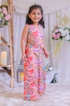 Buy_Lil Angels_Multi Color Muslin, Silk Embroidery Paisley Blouse And Palazzo Set _Online_at_Aza_Fashions