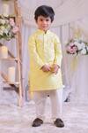 Buy Lil Angels Yellow Cotton, Silk Embroidery Shibori Pattern Kurta Set at Aza Fashions Buy_Lil Angels_Yellow Cotton, Silk Embroidery Shibori Pattern Kurta Set _at_Aza_Fashions