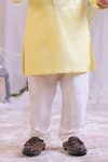 Lil Angels Yellow Cotton, Silk Embroidery Shibori Pattern Kurta Set at Aza Fashions Lil Angels_Yellow Cotton, Silk Embroidery Shibori Pattern Kurta Set _at_Aza_Fashions