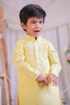 Buy Lil Angels Yellow Cotton, Silk Embroidery Shibori Pattern Kurta Set Buy_Lil Angels_Yellow Cotton, Silk Embroidery Shibori Pattern Kurta Set