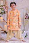 Buy Lil Angels Orange Silk, Cotton Embroidery Ikat Pattern Kurta Set Online at Aza Fashions Buy_Lil Angels_Orange Silk, Cotton Embroidery Ikat Pattern Kurta Set _Online_at_Aza_Fashions
