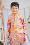 Lil Angels Purple Muslin, Silk, Cotton Mirrors Lilac Printed Abla Kurta Set at Aza Fashions Lil Angels_Purple Muslin, Silk, Cotton Mirrors Lilac Printed Abla Kurta Set _at_Aza_Fashions