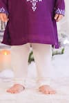 Lil Angels_Purple Silk, Cotton Mirrors Abla Work Kurta Set _Online_at_Aza_Fashions