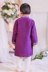 Shop_Lil Angels_Purple Silk, Cotton Mirrors Abla Work Kurta Set _at_Aza_Fashions