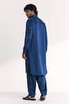 Shop Studio Bagechaa Blue Linen, Satin Embroidery Jalal Pathani Kurta Set at Aza Fashions Shop_Studio Bagechaa_Blue Linen, Satin Embroidery Jalal Pathani Kurta Set _at_Aza_Fashions