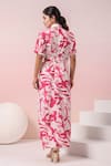 Shop_Naintara Bajaj_Pink Crepe Collared Printed Shirt Maxi Dress _at_Aza_Fashions