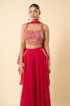 Samyukta Singhania Pink Taffeta, Georgette Embroidery, Metallic Thread, Hand Blouse Sharara Set at Aza Fashions Samyukta Singhania_Pink Taffeta, Georgette Embroidery, Metallic Thread, Hand Blouse Sharara Set _at_Aza_Fashions
