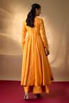 Shop The Aarya Yellow Chanderi, Organza Embroidery, Zari Square Neck Zardozi Anarkali Set at Aza Fashions Shop_The Aarya_Yellow Chanderi, Organza Embroidery, Zari Square Neck Zardozi Anarkali Set _at_Aza_Fashions