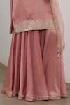 Sheela Suthar_Peach Silk, Organza Embroidery, Ek Taar Resham And Badla Kurta & Gharara Set _Online_at_Aza_Fashions