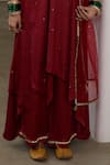 Buy_Sheela Suthar_Red Silk, Organza Embroidery, Sequins, Zari Round Neck Asymmetric Anarkali Set _Online_at_Aza_Fashions