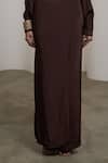 Shop_Sheela Suthar_Brown Crepe One Shoulder Top And Pant Set _Online_at_Aza_Fashions