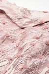 Sayisha_Pink Net Embroidery, Sequins V-neck Floral Gown _at_Aza_Fashions