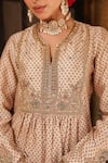 Buy_Label Niti Bothra_Ivory Tencel, Silk Embroidery, Metallic Thread, Stones Printed Kurta And Pant Set _Online