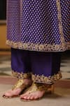 Shop_Label Niti Bothra_Purple Silk, Tencel, Organza Embroidery, Printed Pakhi Yoke Straight Kurta Set _Online_at_Aza_Fashions