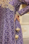 Label Niti Bothra_Purple Silk, , Silk, Organza Embroidery, Printed Angarkha Set _at_Aza_Fashions