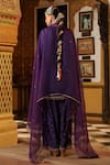 Shop_Label Niti Bothra_Purple Silk, Organza Applique, Embroidery, Zari, Sequins Mayur Short Kurta Set _at_Aza_Fashions