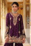 Label Niti Bothra_Purple Silk, , Silk, Organza Embroidery, Beads, Sharara Set _Online_at_Aza_Fashions