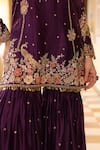 Label Niti Bothra_Purple Silk, , Silk, Organza Embroidery, Beads, Sharara Set _Online
