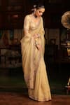 Shop_Label Niti Bothra_Ivory , , Embroidery, Patti Buta Saree With Blouse _Online_at_Aza_Fashions