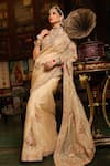 Buy_Label Niti Bothra_Ivory , , Applique, Embroidery, Mayur Saree With Blouse _Online_at_Aza_Fashions