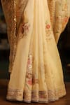 Shop_Label Niti Bothra_Ivory , , Applique, Embroidery, Mayur Saree With Blouse _Online_at_Aza_Fashions