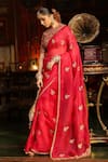Label Niti Bothra_Pink , , Zari, Gota Patti Work Saree With Blouse _at_Aza_Fashions