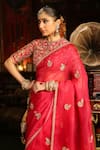Buy_Label Niti Bothra_Pink , , Zari, Gota Patti Work Saree With Blouse 