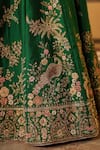 Shop_Label Niti Bothra_Green Silk, Organza Embroidery, Sequins, Tassels, Applique, Mayur Lehenga Set 