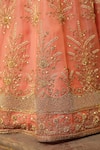 Buy_Label Niti Bothra_Peach Organza Zari, Pearls, Sequins, Embroidery, Tassels Zardozi Lehenga Set 