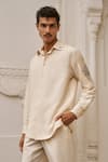 Buy Dash And Dot Beige Viscose, Linen Embroidery Motif Full Sleeve Shirt Online at Aza Fashions Buy_Dash And Dot_Beige Viscose, Linen Embroidery Motif Full Sleeve Shirt _Online_at_Aza_Fashions