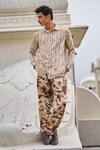 Buy Dash And Dot Brown Viscose Tie-dye Straight-fit Trouser at Aza Fashions Buy_Dash And Dot_Brown Viscose Tie-dye Straight-fit Trouser _at_Aza_Fashions