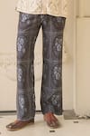 Dash And Dot_Black Bemberg Mughal Print Pant _Online_at_Aza_Fashions