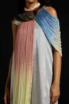 Buy_Akhl_Multi Color Satin, Chiffon, Polyester, Viscose, Metallic Plate Draped Kaftan _Online_at_Aza_Fashions