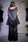 Shop_Echke_Charcoal Linen High Neck Top And Pant Set _at_Aza_Fashions