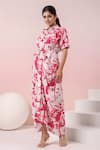 Buy_Naintara Bajaj_Pink Crepe Collared Printed Shirt Maxi Dress _at_Aza_Fashions